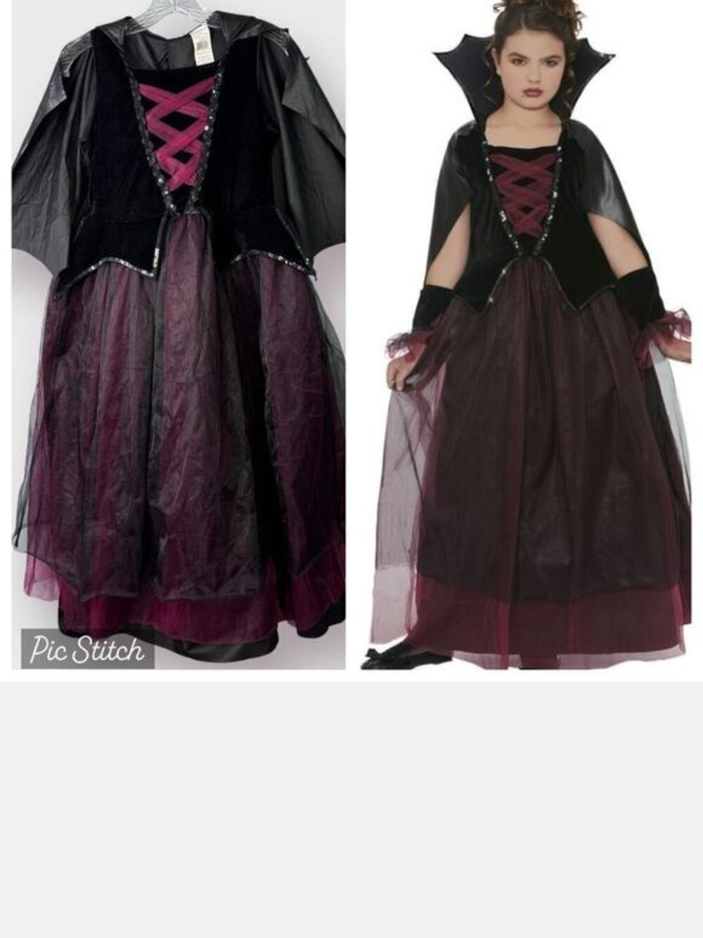 Girl's Halloween Dracula's Darling Dress with Attached Cape - Large
